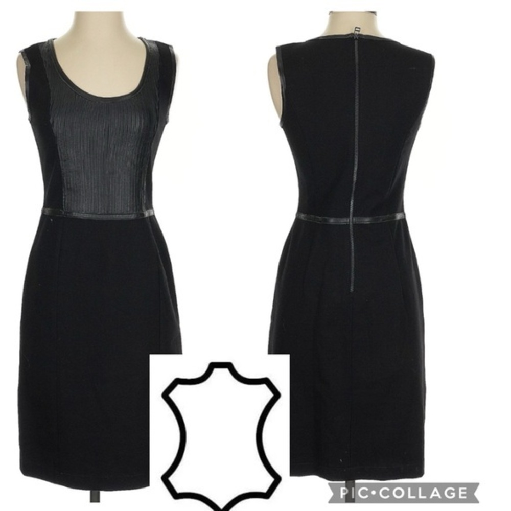 Pink tartan leather detail dress, 6